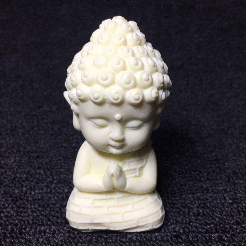Mini-Buddha-Statue aus Elfenbeinfrüchten | Serenity Decor