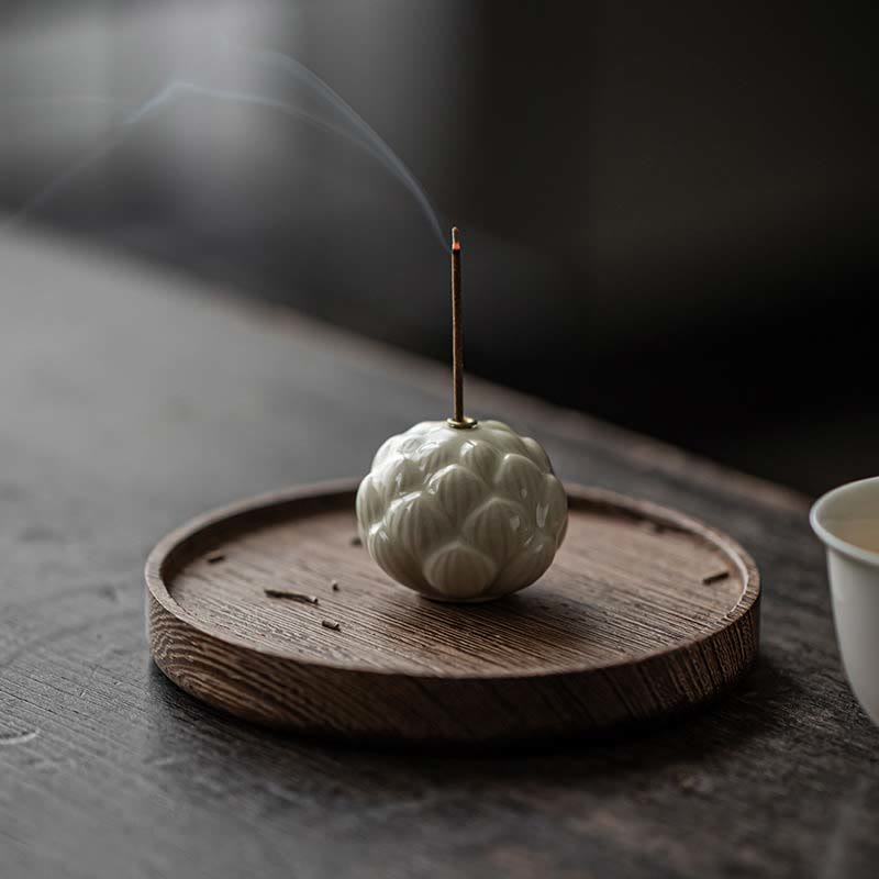 Mini-Räuchergefäß aus Keramik mit Lotusblüte, 3,5 cm, Meditation