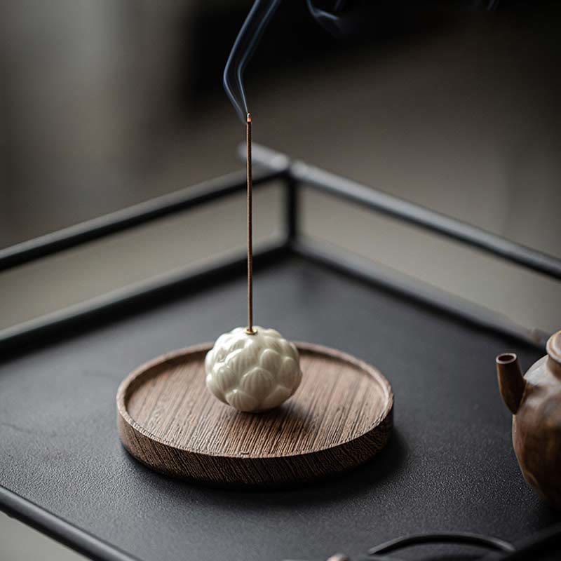 Mini-Räuchergefäß aus Keramik mit Lotusblüte, 3,5 cm, Meditation