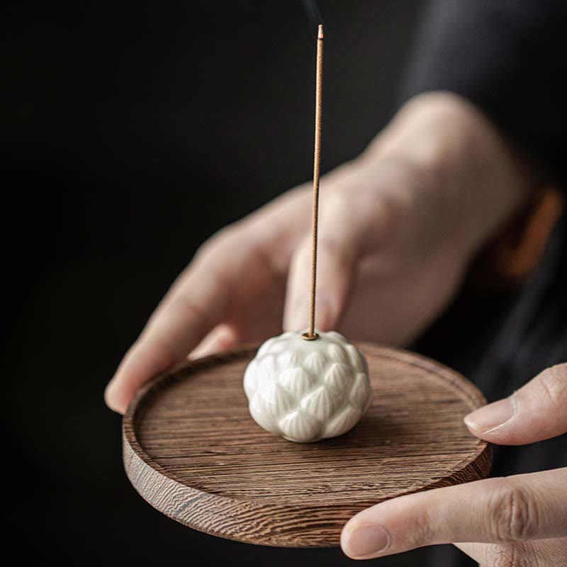 Mini-Räuchergefäß aus Keramik mit Lotusblüte, 3,5 cm, Meditation