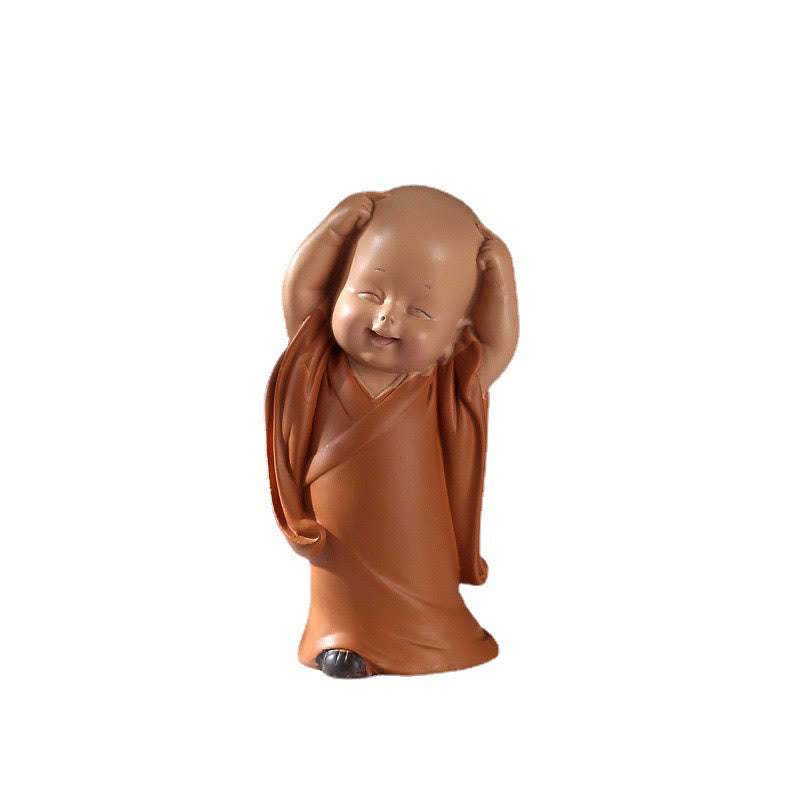Mini-Buddha-Statue aus Kunstharz für Meditation und betende Mönche für Gelassenheit
