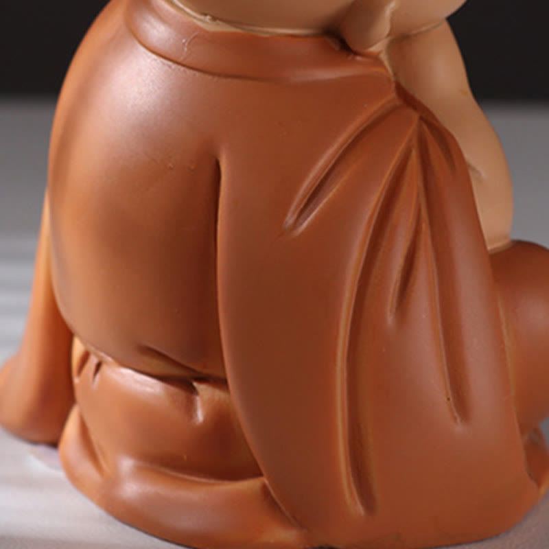 Mini-Buddha-Statue aus Kunstharz für Meditation und betende Mönche für Gelassenheit