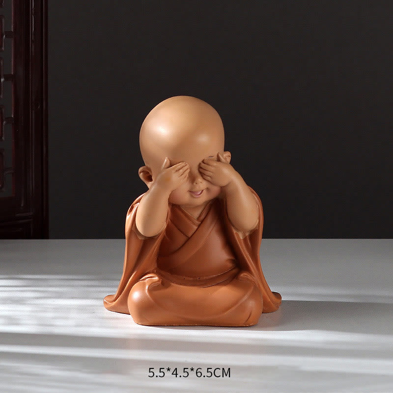 Mini-Buddha-Statue aus Kunstharz für Meditation und betende Mönche für Gelassenheit