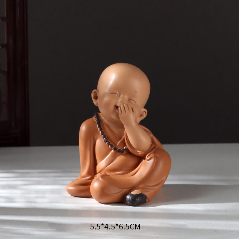 Mini-Buddha-Statue aus Kunstharz für Meditation und betende Mönche für Gelassenheit