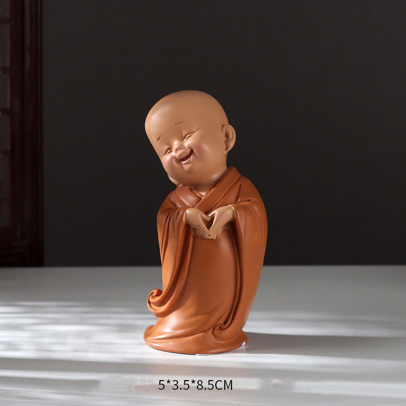 Mini-Buddha-Statue aus Kunstharz für Meditation und betende Mönche für Gelassenheit