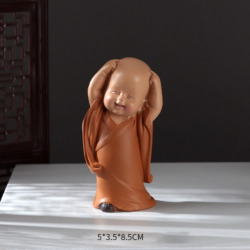 Mini-Buddha-Statue aus Kunstharz für Meditation und betende Mönche für Gelassenheit