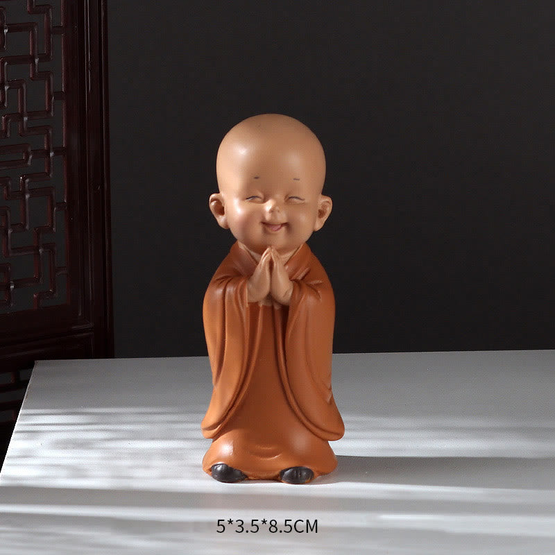 Mini-Buddha-Statue aus Kunstharz für Meditation und betende Mönche für Gelassenheit