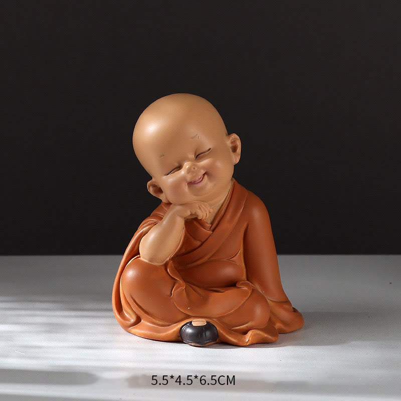 Mini-Buddha-Statue aus Kunstharz für Meditation und betende Mönche für Gelassenheit