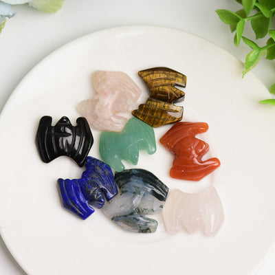 Mini-Fledermaus-Schnitzerei aus gemischten Kristallen, 2,5 cm, Heiltier