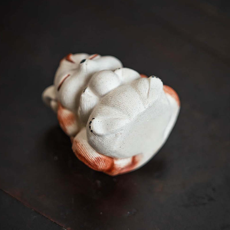 Mini-Neunschwänziger Fuchs, lila Ton, Schreibtischdekoration für Zen