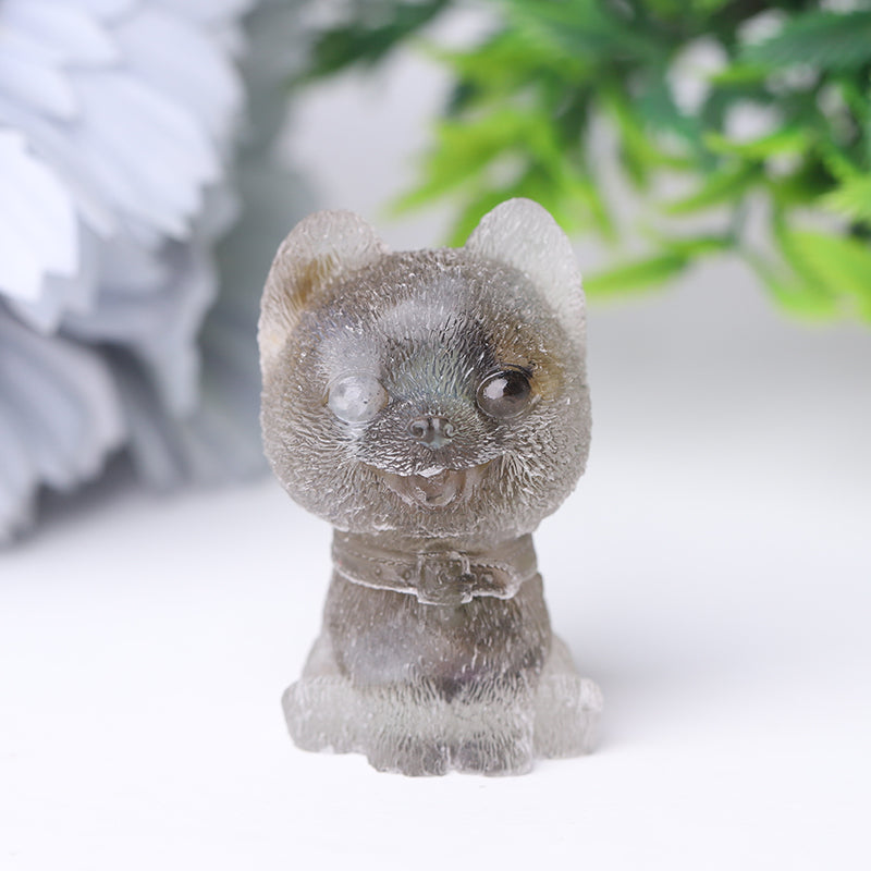Mini Resin Crystal Dog Figurine - 1.6 inch Healing Figure