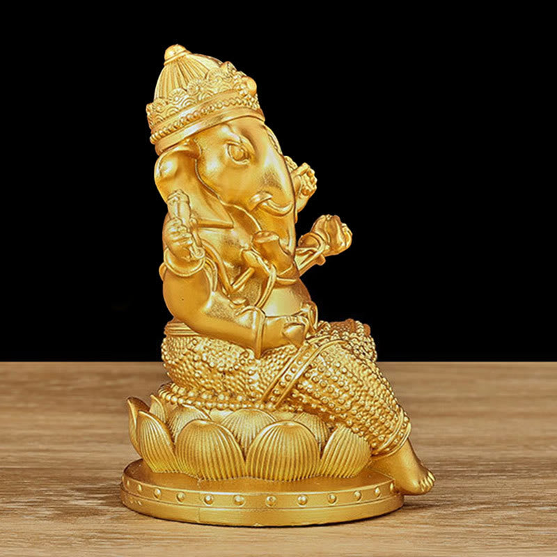 Kleine goldene Mini-Ganesh-Statue 4,5 x 4 x 6 cm für Meditation