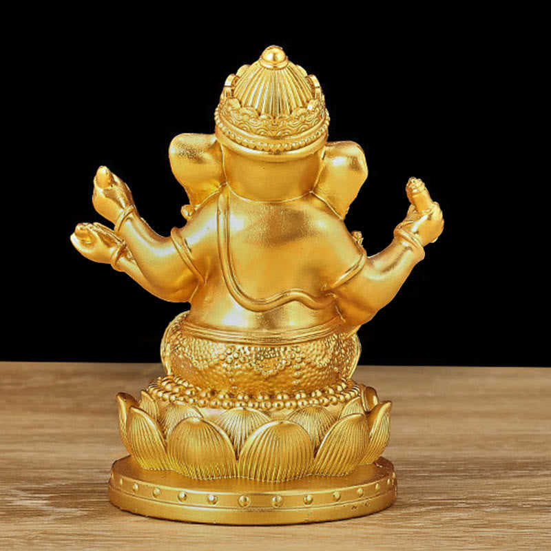 Kleine goldene Mini-Ganesh-Statue 4,5 x 4 x 6 cm für Meditation