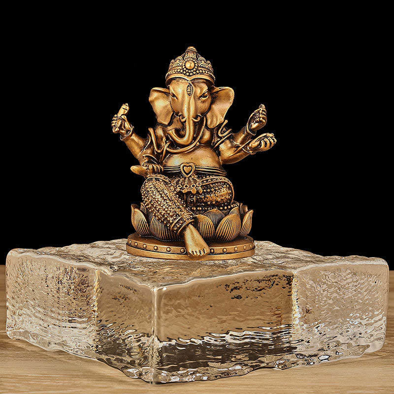 Kleine goldene Mini-Ganesh-Statue 4,5 x 4 x 6 cm für Meditation