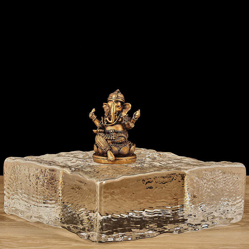 Kleine goldene Mini-Ganesh-Statue 4,5 x 4 x 6 cm für Meditation