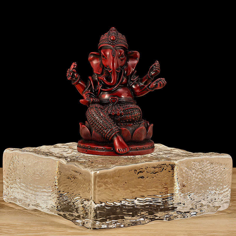 Kleine goldene Mini-Ganesh-Statue 4,5 x 4 x 6 cm für Meditation