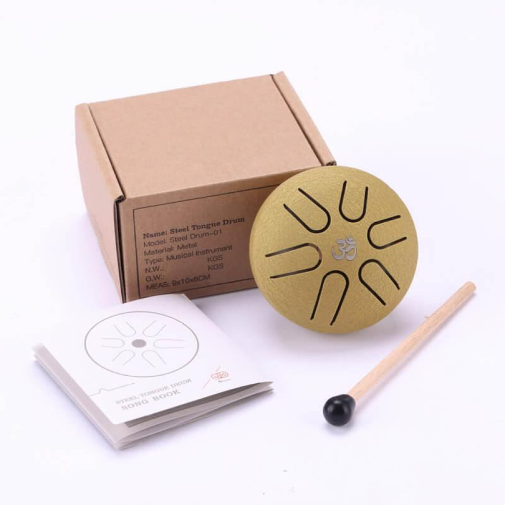 Mini Titanium Steel Tongue Drum 3-Inch 6-Note A5 Pocket Drum - Steel Tongue Drum - On sale