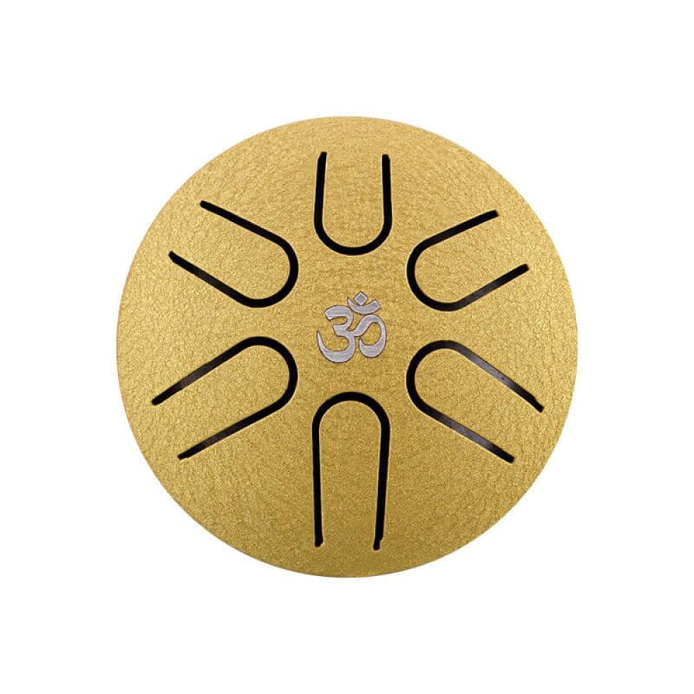 Mini Titanium Steel Tongue Drum 3-Inch 6-Note A5 Pocket Drum - 3 Inches/6 Notes (A5) / Gilt Diamond