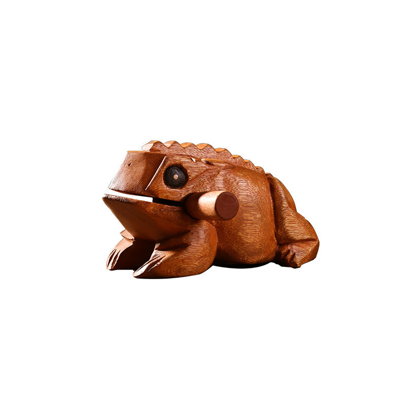 Miniatur-Feng-Shui-Dekoration für Reichtum und Glück, Frosch, 6,5 cm, Holz