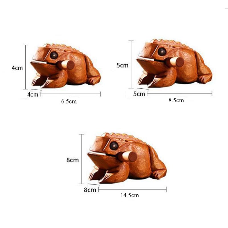 Miniatur-Feng-Shui-Dekoration für Reichtum und Glück, Frosch, 6,5 cm, Holz