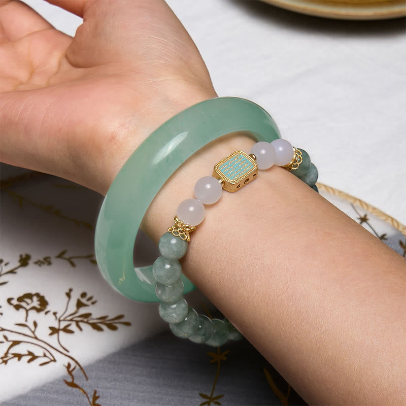 Mintgrünes Jade-Armband-Armreif-Paket für Neuanfänge
