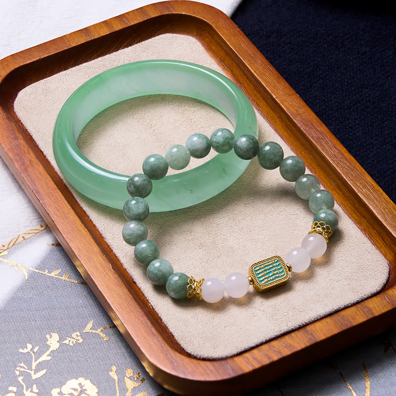 Mintgrünes Jade-Armband-Armreif-Paket für Neuanfänge