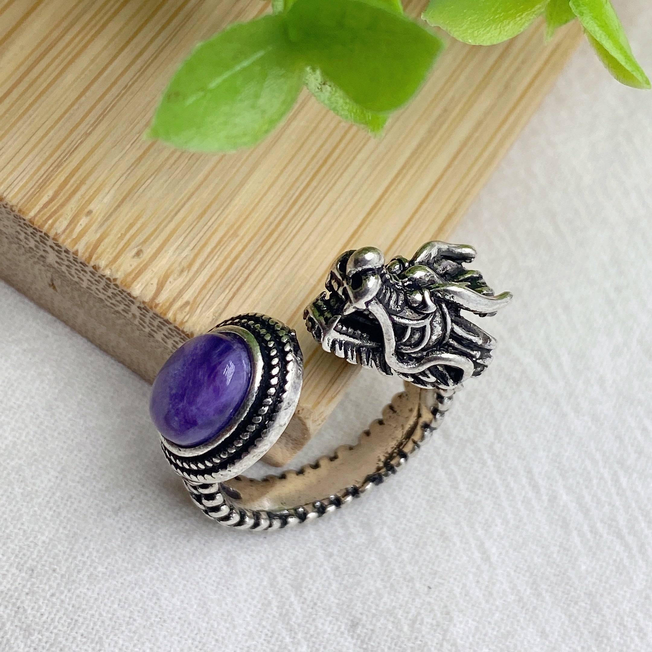 Mixed Crystal Adjustable Dragon Design Ring 18mm