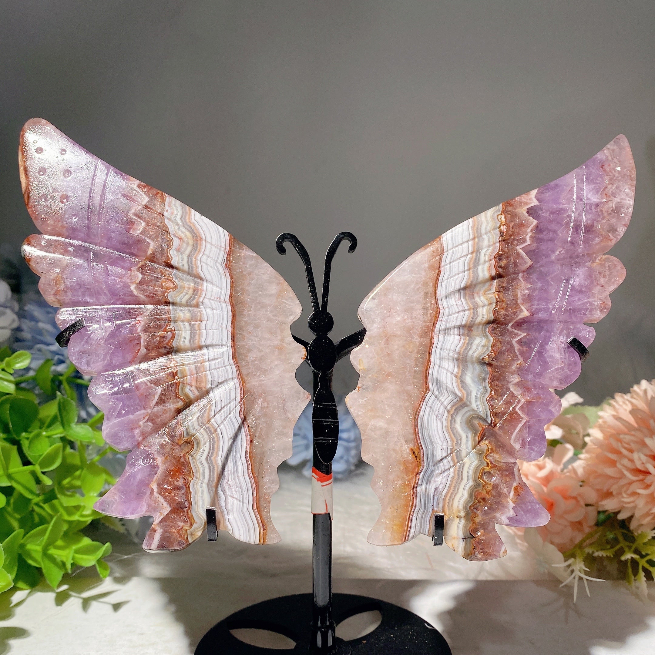 Heilfigur Schmetterlingsflügel aus gemischten Kristallen, 15,2–23,9 cm