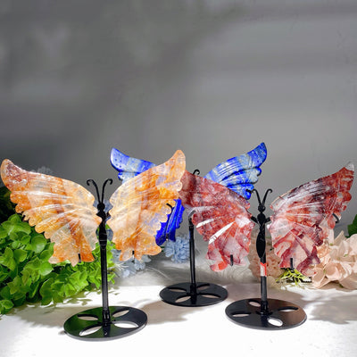 Heilfigur Schmetterlingsflügel aus gemischten Kristallen, 15,2–23,9 cm