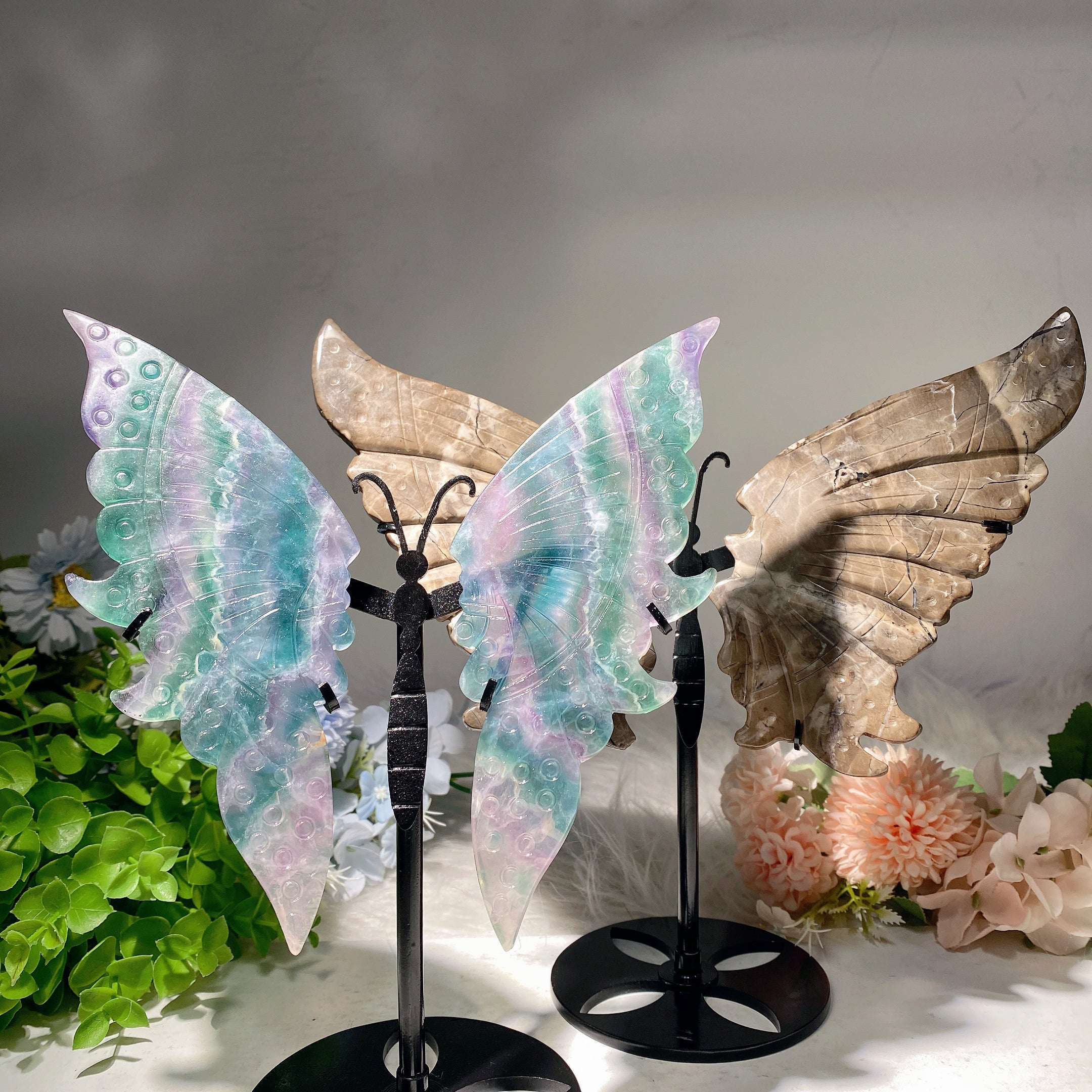 Heilfigur Schmetterlingsflügel aus gemischten Kristallen, 15,2–23,9 cm