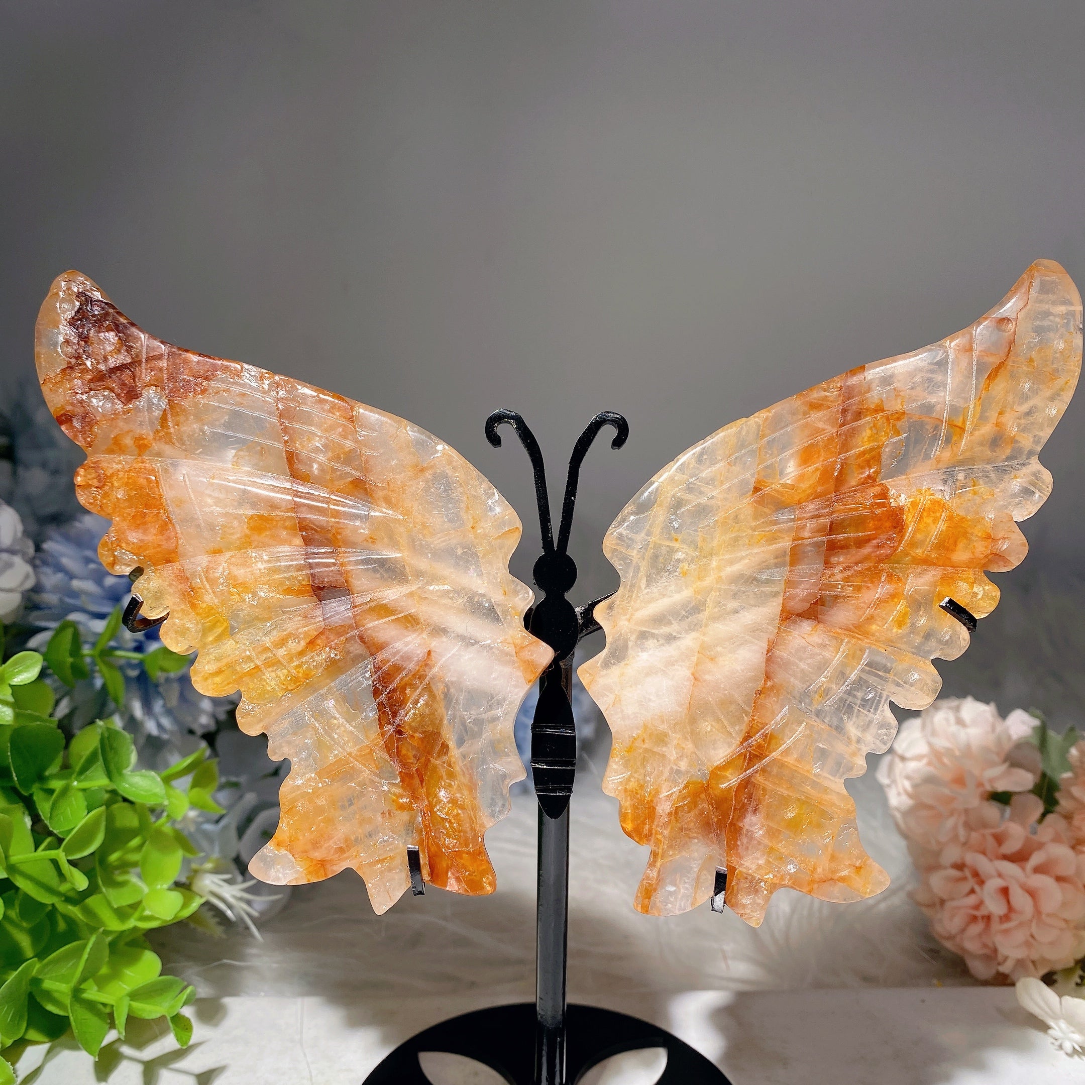 Heilfigur Schmetterlingsflügel aus gemischten Kristallen, 15,2–23,9 cm