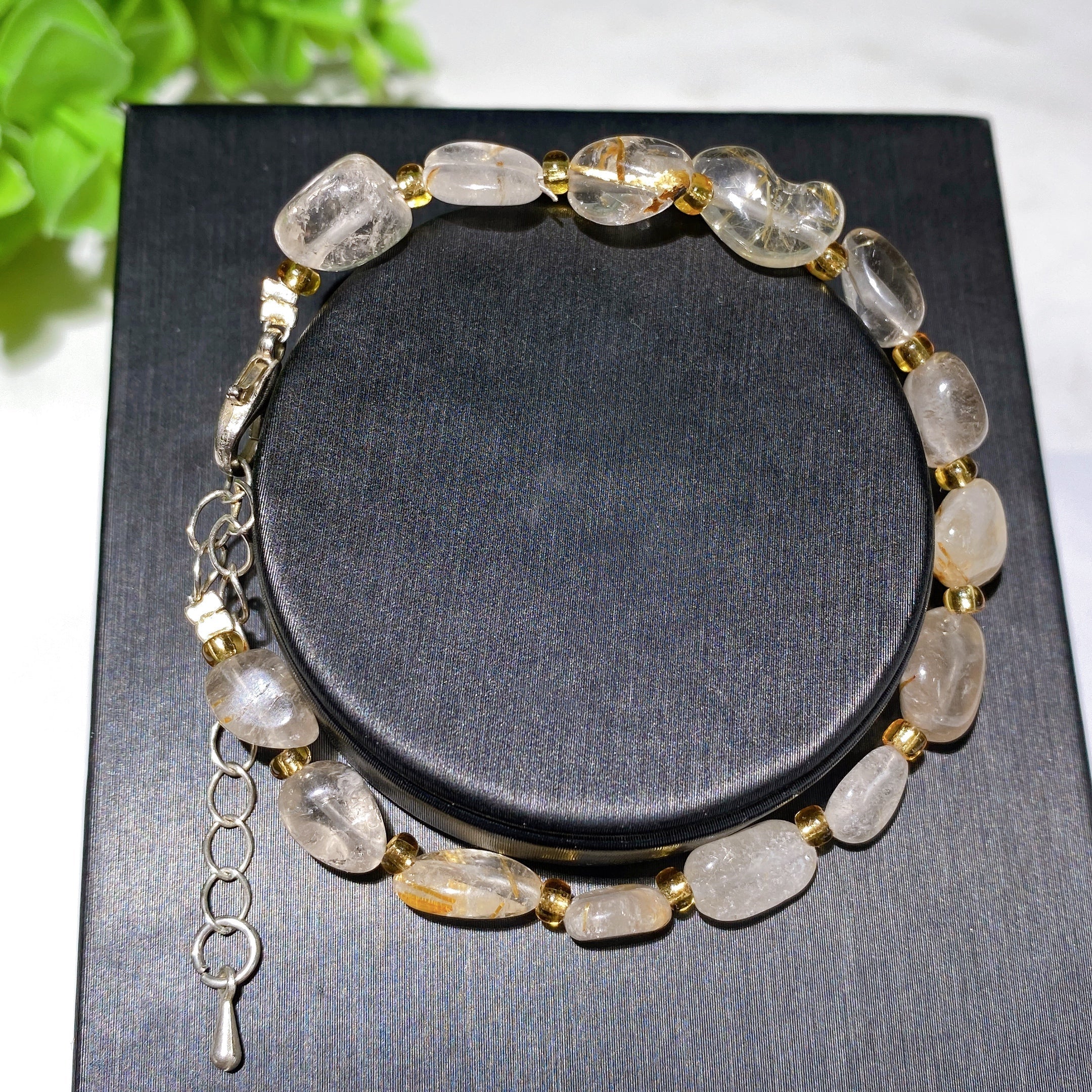 Mixed Crystal Chips Spiritual Healing Bracelet 6.3in