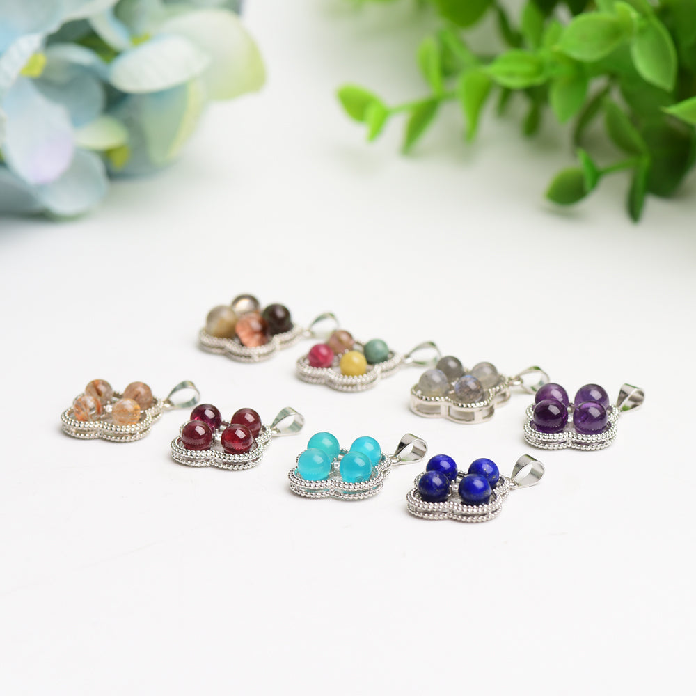 Mixed Crystal Flower Pendant 15mm Spiritual Necklace
