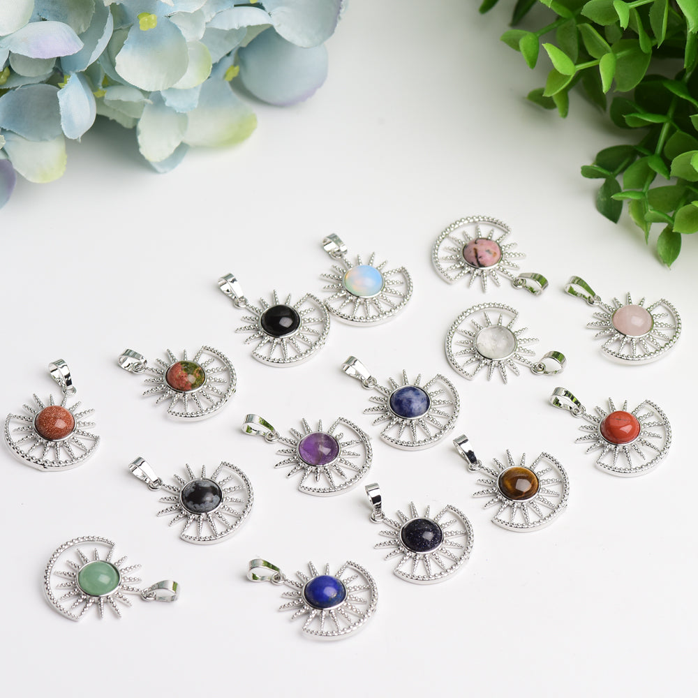 Mixed Crystal Sun Shape Spiritual Pendant 2.5cm Healing