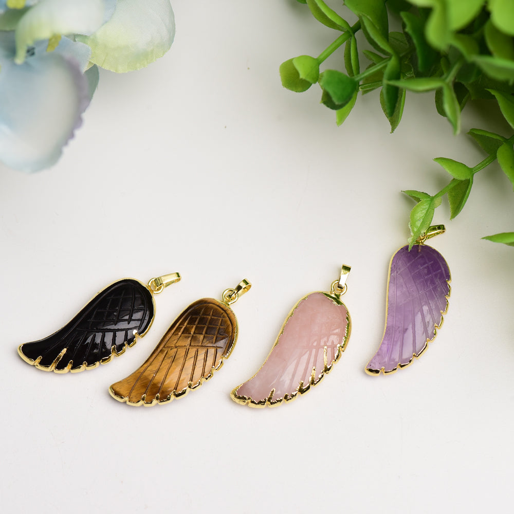 Mixed Crystal Wing Shape Pendant for Spiritual Healing