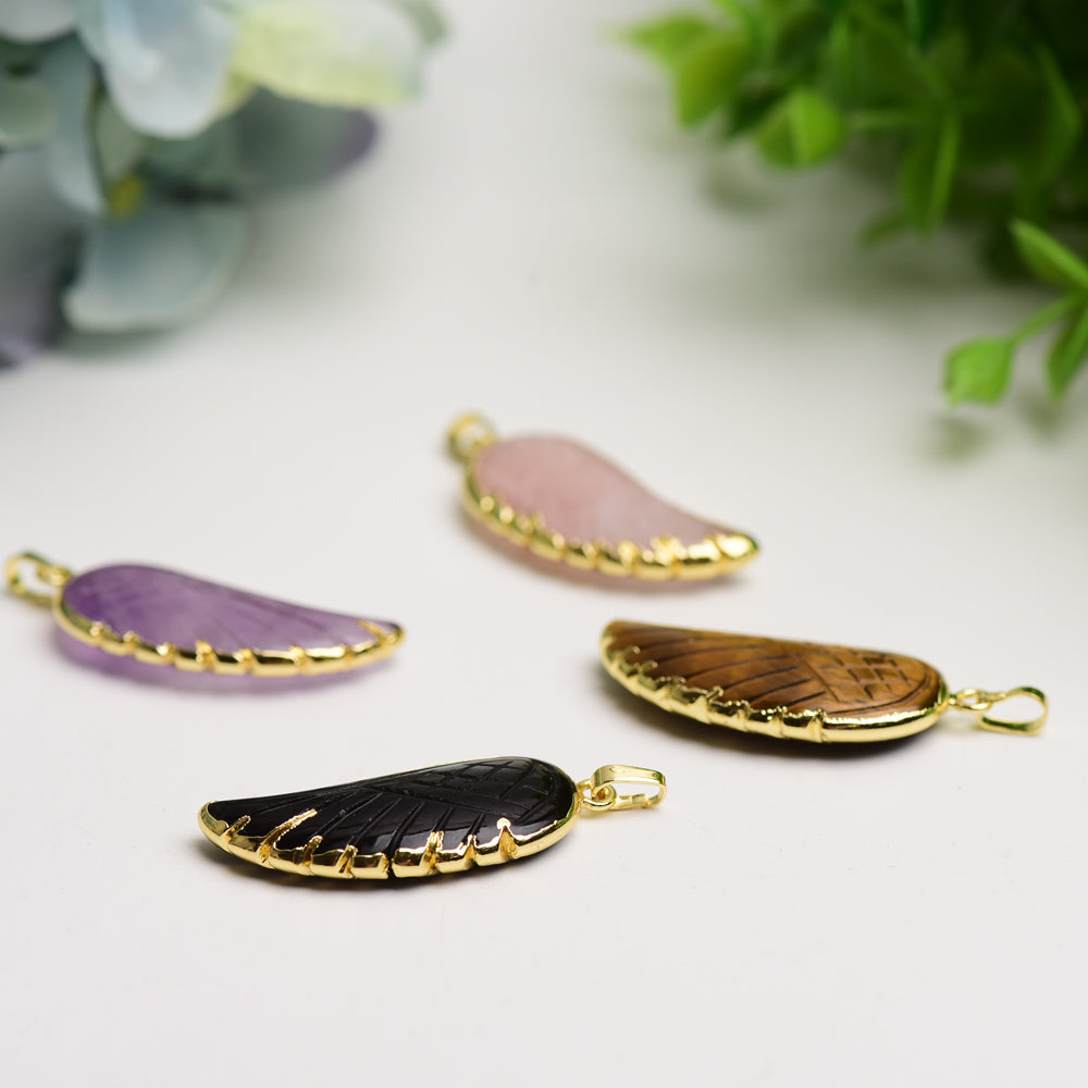 Mixed Crystal Wing Shape Pendant for Spiritual Healing