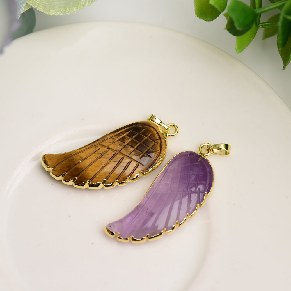 Mixed Crystal Wing Shape Pendant for Spiritual Healing