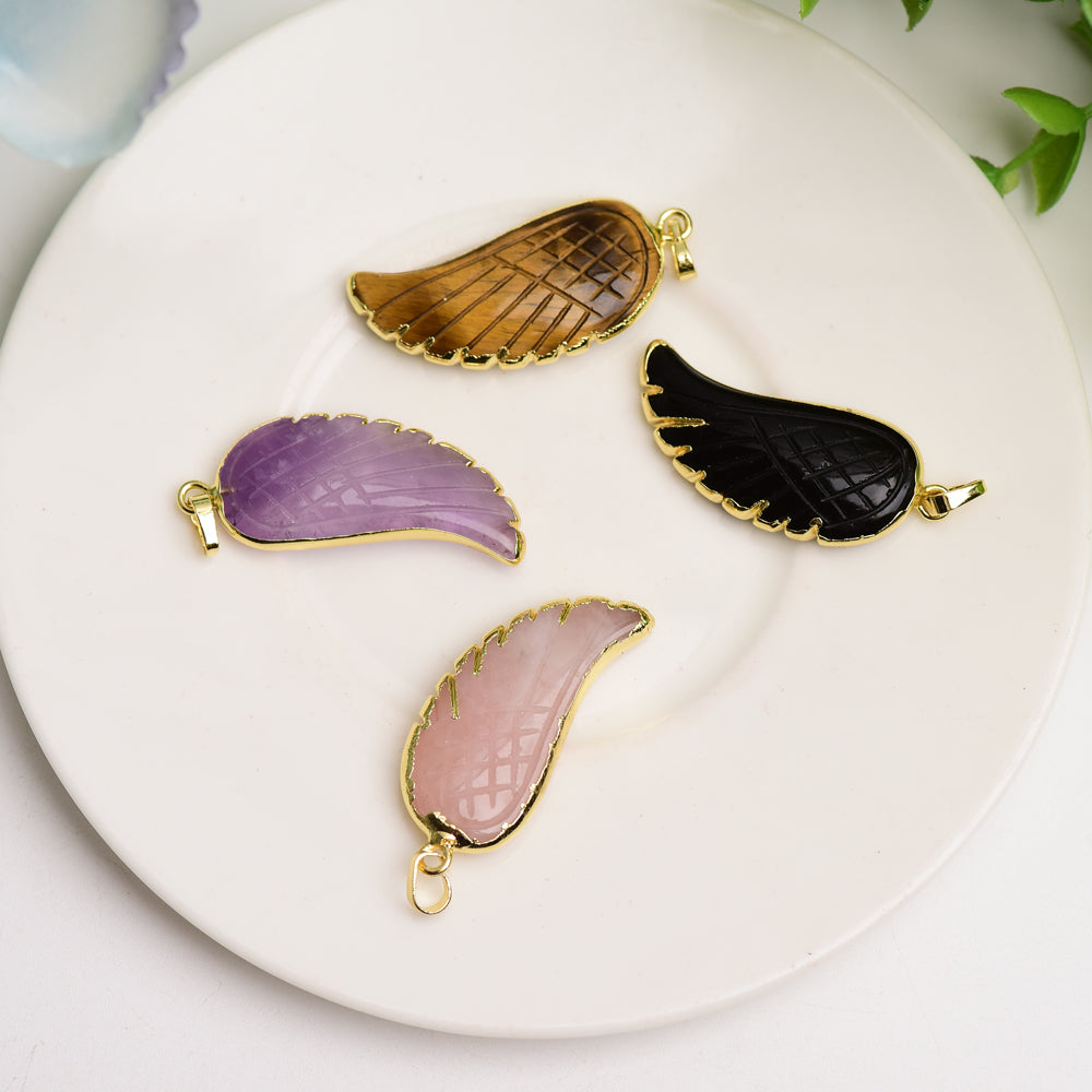 Mixed Crystal Wing Shape Pendant for Spiritual Healing