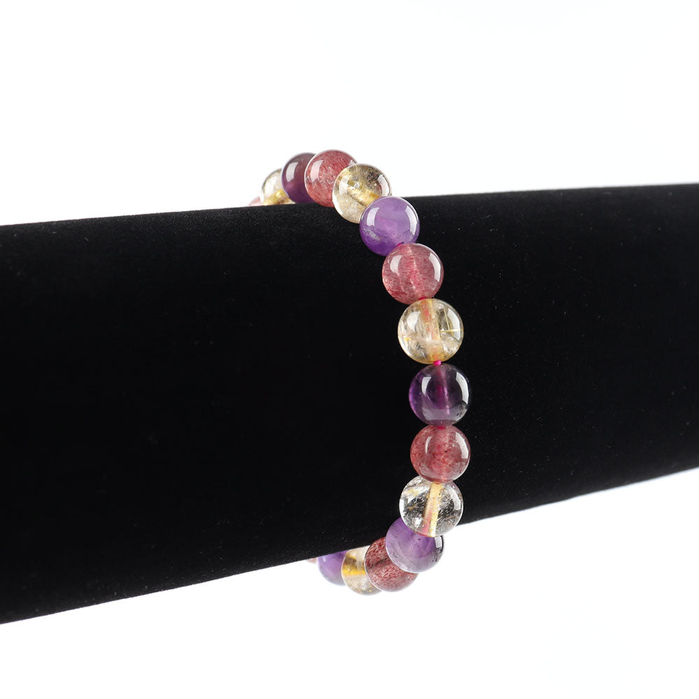 Gemischtes Quarzkristall-Armband 8 mm – 9 mm, Energieheilungsschmuck