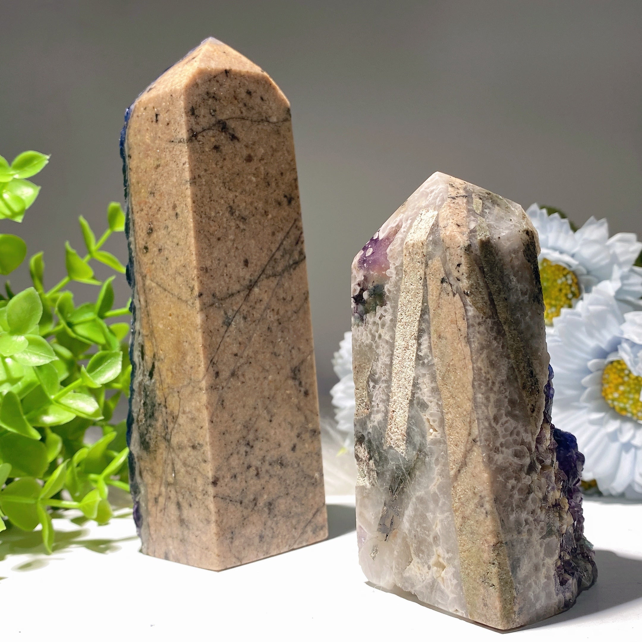 Mongolei Fluorit Turm Kristall 3,5-8 Zoll Heilung Display