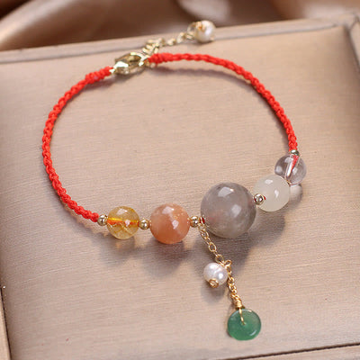 Mondsteinarmband mit Peace-Schnalle | Heilende Harmonie & Balance