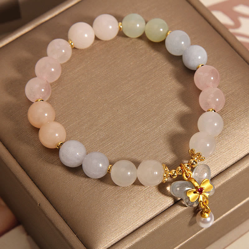 Morganit Vertrauen Schmetterling Charm Spirituelles Armband