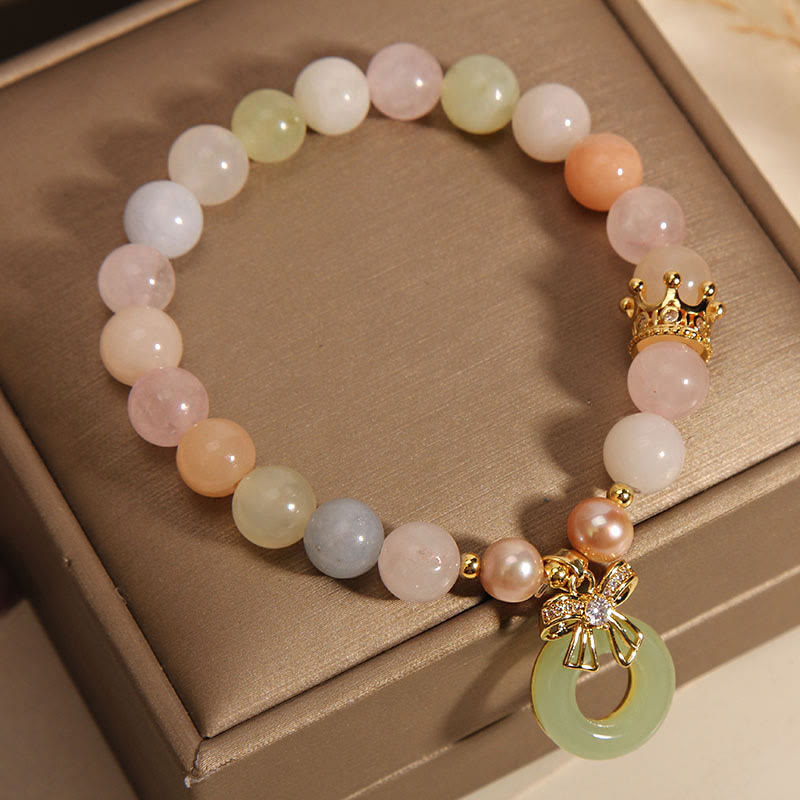 Morganit-Peace-Schnalle-Jade-Armband für Selbstvertrauen und Ruhe