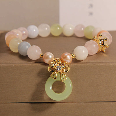 Morganit-Peace-Schnalle-Jade-Armband für Selbstvertrauen und Ruhe