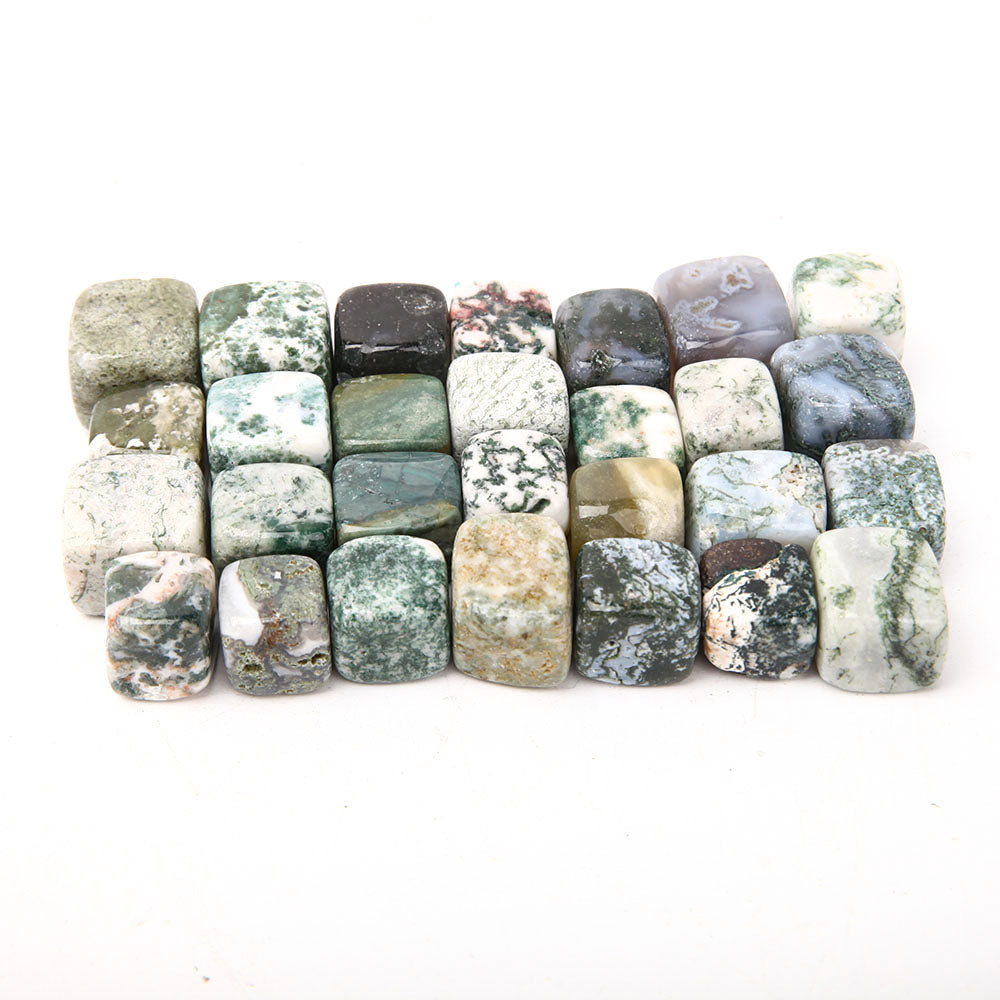 Moss Agate Cubes Bag 1.5-2cm Crystal Shapes for Healing