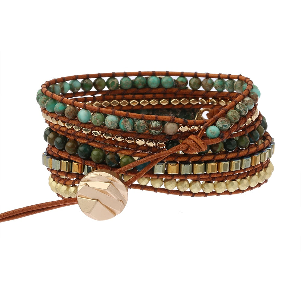 Moosachat Natur-inspiriertes Wickelarmband