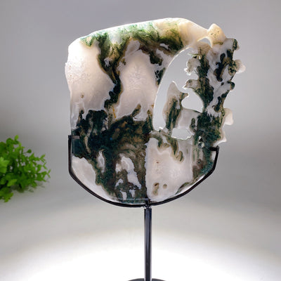 Moosachat Neunschwänziger Fuchs Kristallschnitzerei 15cm Figur