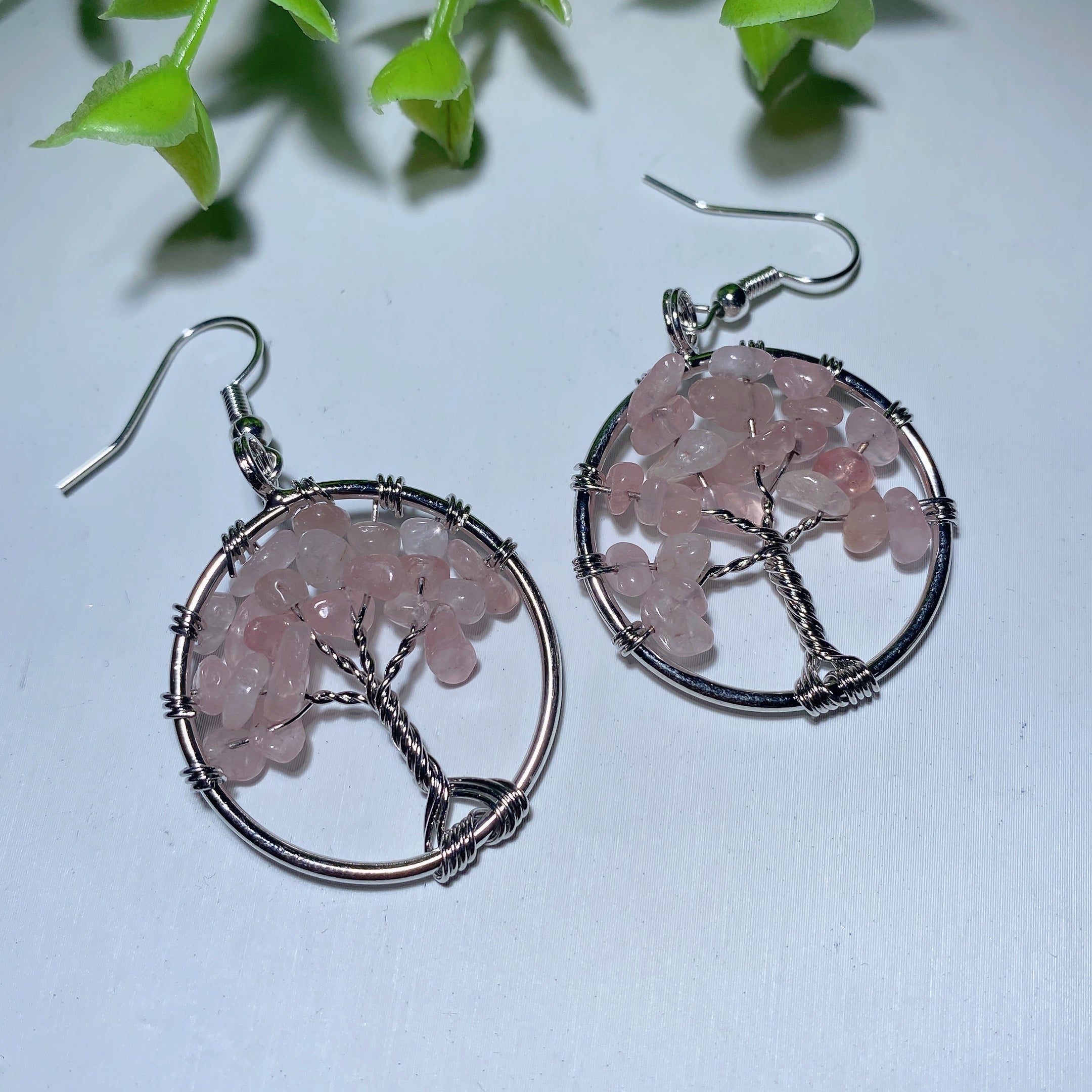 Multi-Color Mixed Crystal Tree of Life Earrings 2 Inch