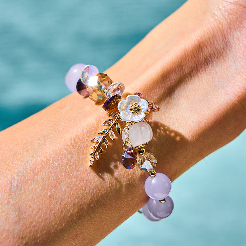 Heilarmband mit mehreren Edelsteinen: Amethyst und Aventurin