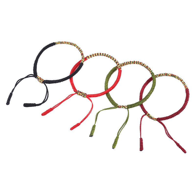 Mehrfarbiges tibetisches King Kong Knoten-Armband mit roter Schnur